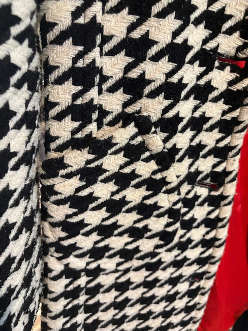 H&M Black & White Houndstooth Trench Coat - Picture 7 of 7